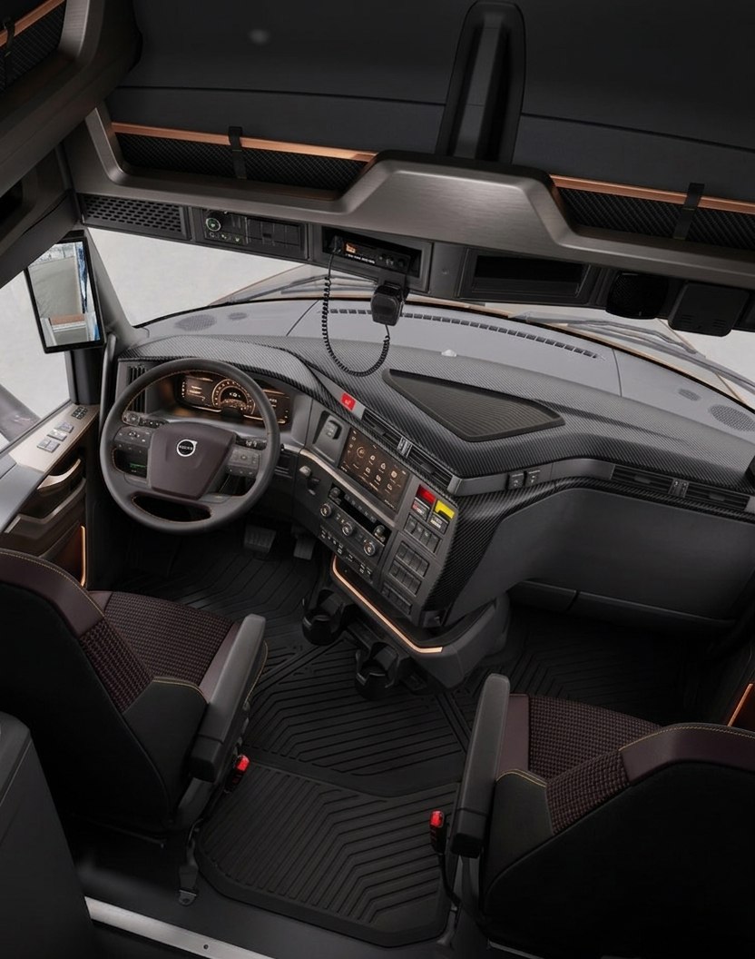 Modern truck cab interior